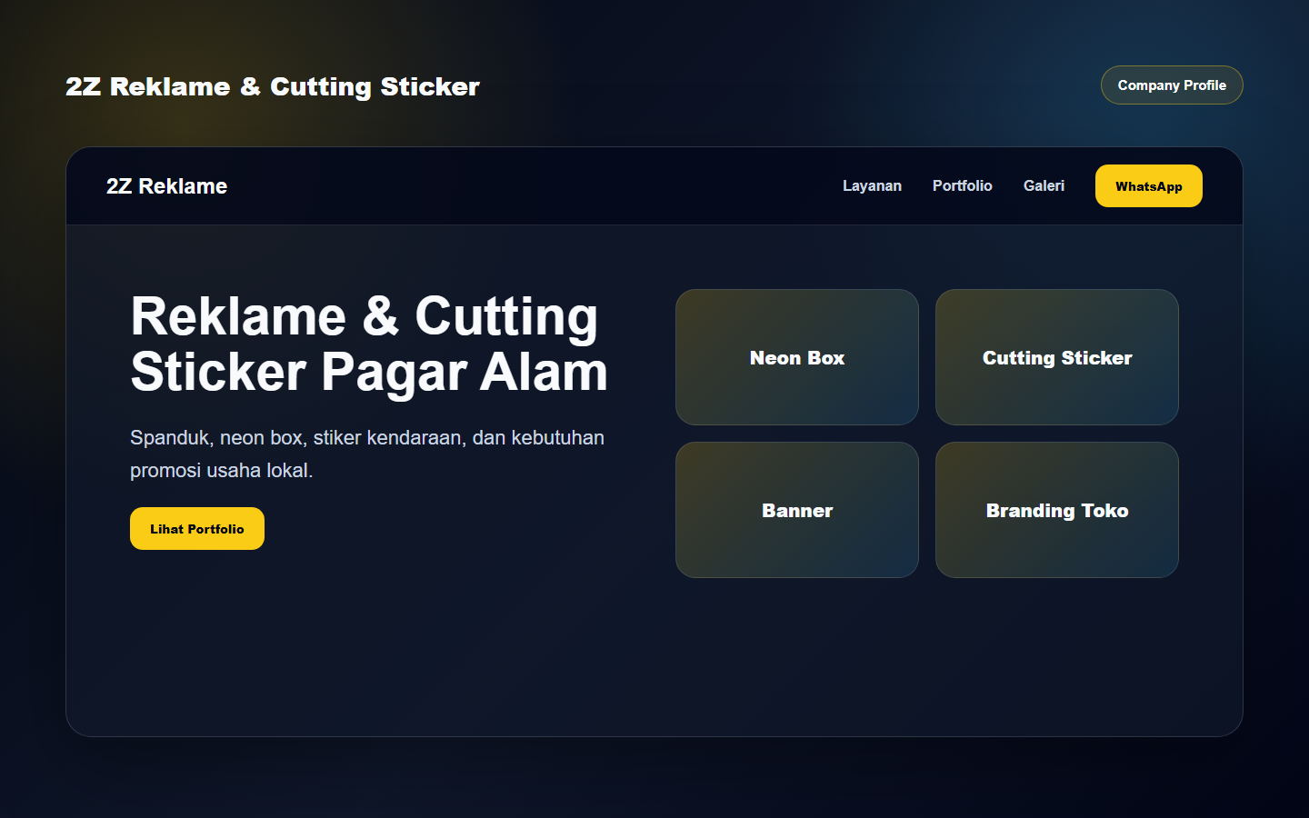 2Z Reklame & Cutting Sticker Company Profile preview